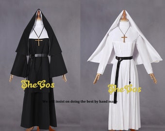 Scary Mary Adult Costume Unisex White Gown Mother Sister Nun Halloween 