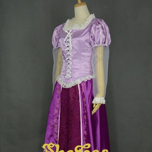 Rapunzel Rapunzel Kostüm für Erwachsene, Disney Prinzessinnen Rapunzel Kleid Cosplay für Damen und Kinder