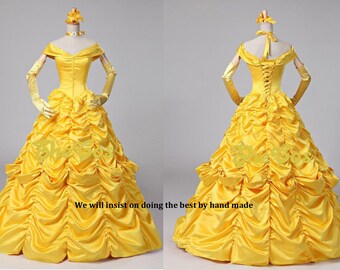 Belle Dress Adult Etsy