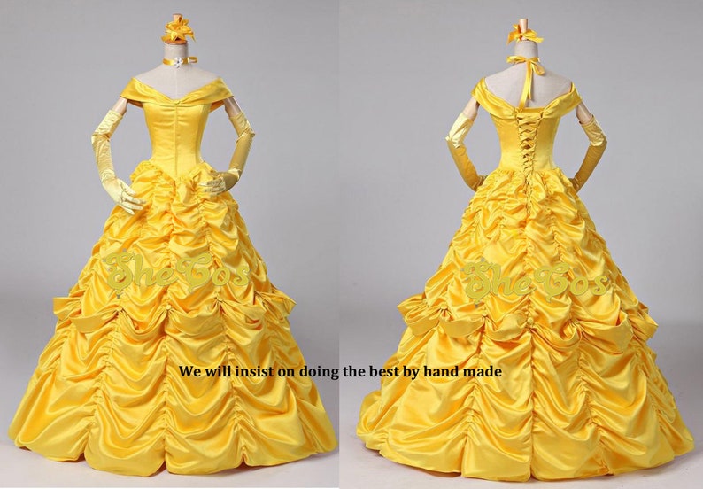 Beauty And Beast Belle Cosplay Costume 3 style Classic Ballgown dress