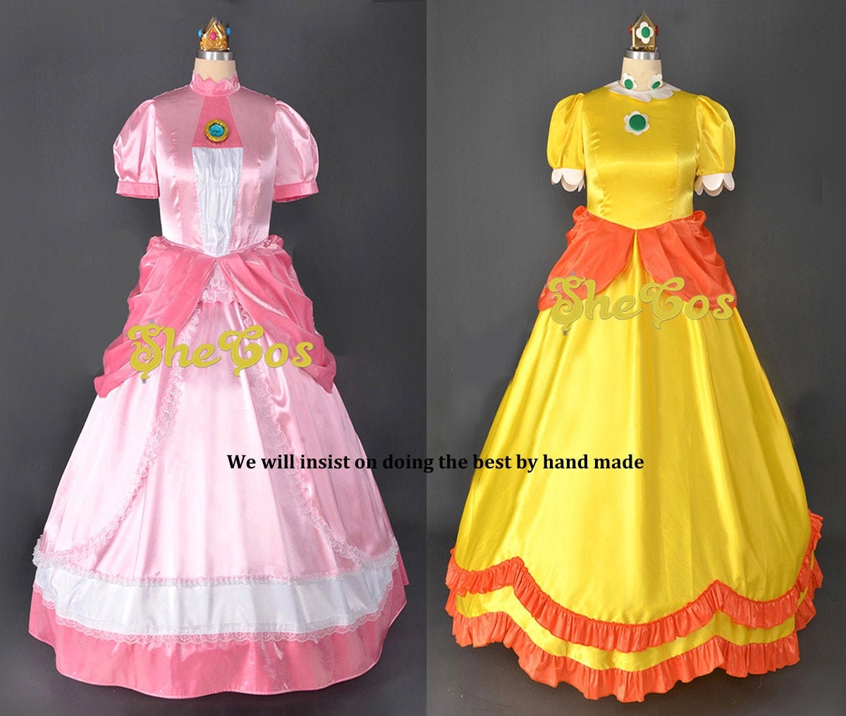 Princess Peach Costume Super Mario Princess Daisy Cosplay Etsy