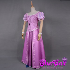 Tangled Rapunzel Cosplay Costume Adult Princess Rapunzel Dress Printed
