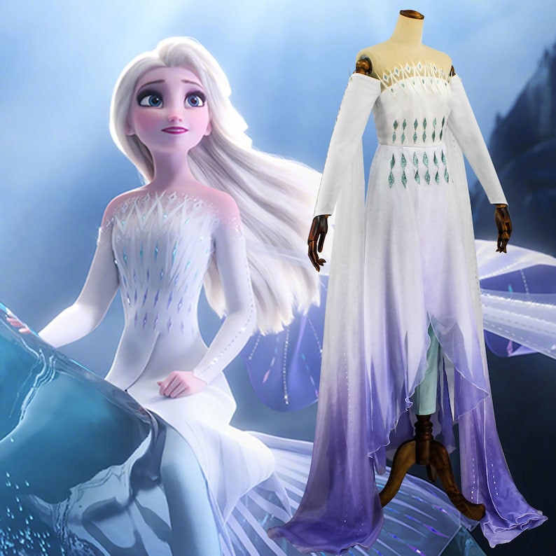 Elsa Kostüm gefroren 2 Elsa weiß Cosplay Kleid für Erwachsene Etsy