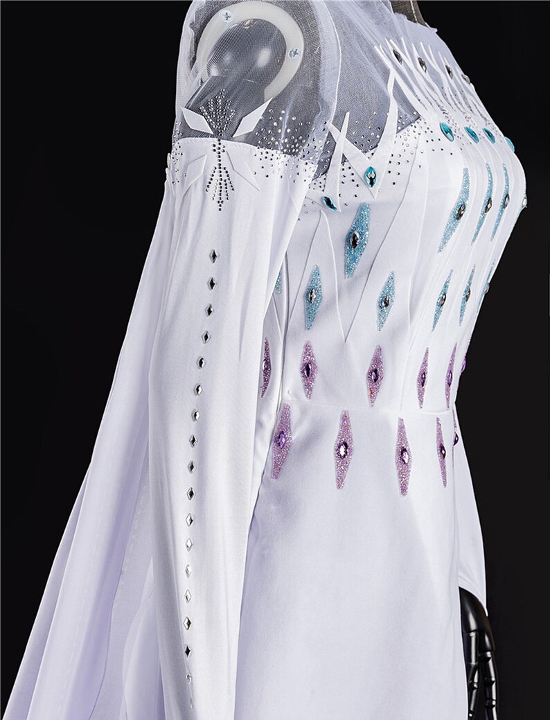 Frozen 2 Elsa Weißes Kleid Elsa Cosplay Kostüm Voile Etsy