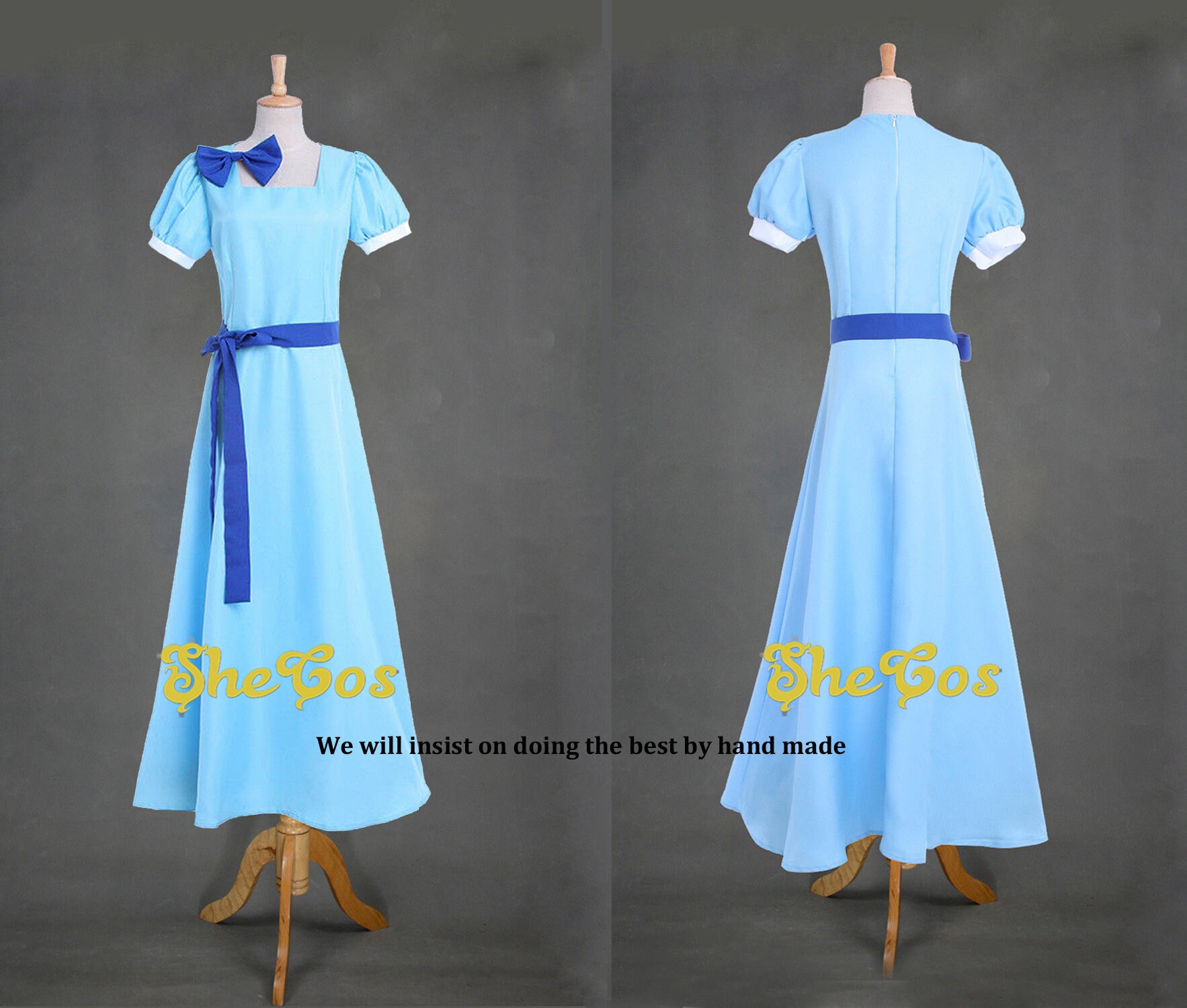 Kids Dress Headwear Peter Pan Wendy Darling Blue Cosplay Costume Adults Kids Dress Headwear Peter Pan Wendy Darling Blue Cosplay Costume Adults