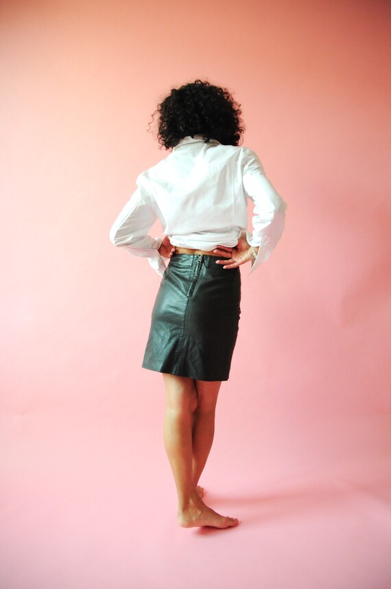 Max&Co by MaxMara 100% Lamb Leather Skirt, Frill … - image 4