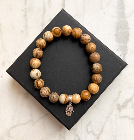 Gold Stone Brown Faceded Crystal Bracelet | Rudraksha Mart