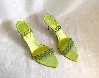 Green sandals Leather shoes Ni Mal sandals Made in Italy Vero Cuoio light green shoes heels Shoes EU41