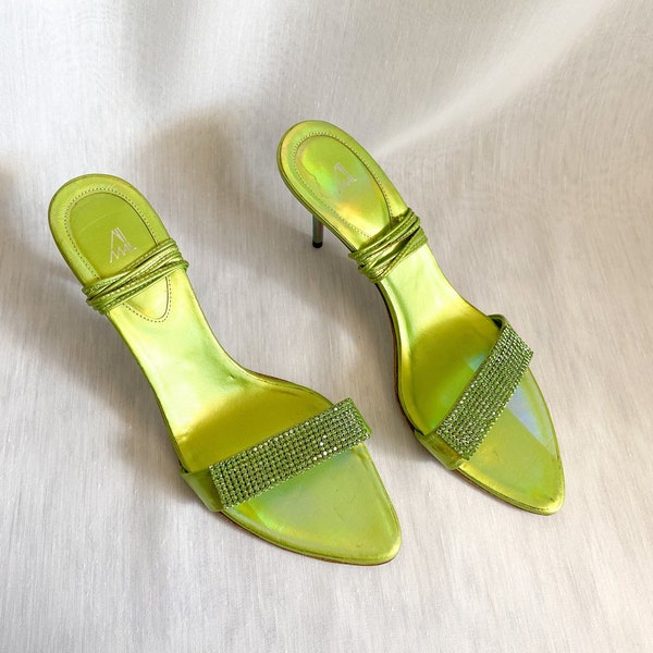 Green sandals Leather shoes Ni Mal sandals Made in Italy Vero Cuoio light green shoes heels Shoes EU41