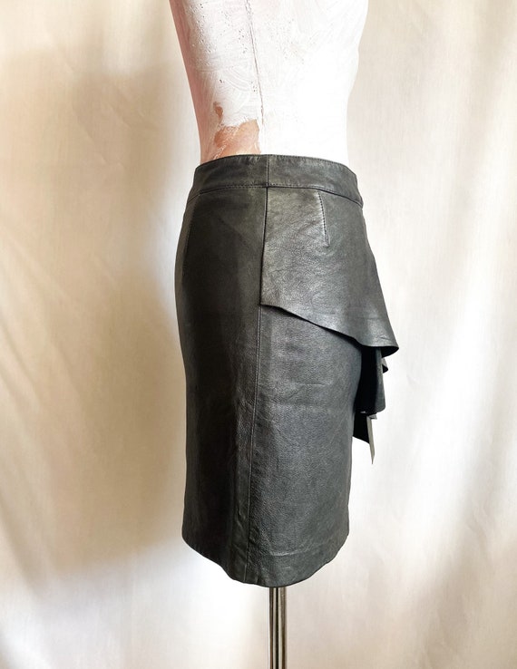 Max&Co by MaxMara 100% Lamb Leather Skirt, Frill … - image 8