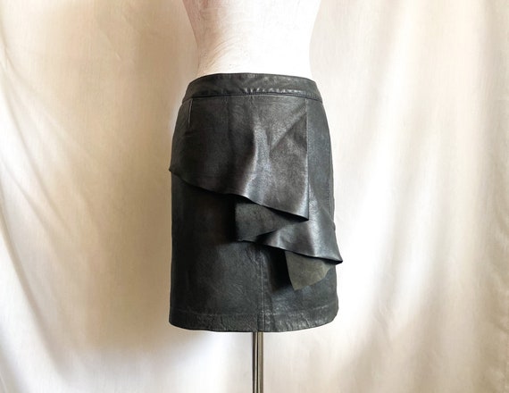 Max&Co by MaxMara 100% Lamb Leather Skirt, Frill … - image 7
