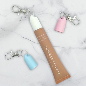 Summer Fridays Keychain Cap for Summer Fridays Key Chain Cap Holder Lip Balm Cap Keychain Gift for Her - Lip Balm Accessories for Women Mom
