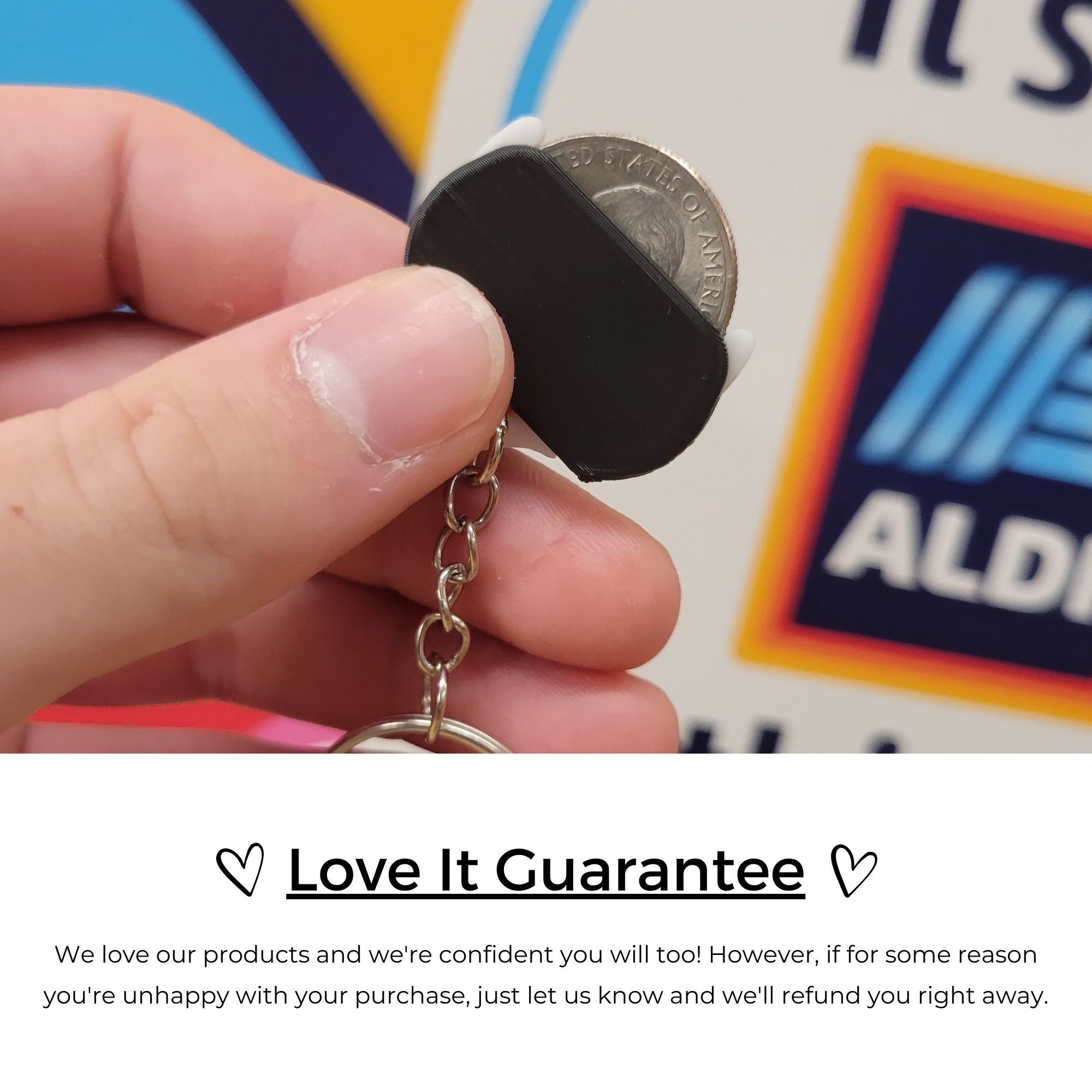 Quarter Key Chain ALDI Quarter Holder for ALDI Quarter Keychain Aldi Quarter Holder ...