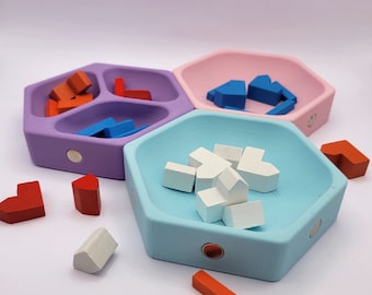 Board Game Trays for Game Piece Holder Storage - Board Game Accessories Tray Gift for Game Lover - Hexagon Game Piece Organizer Game Night