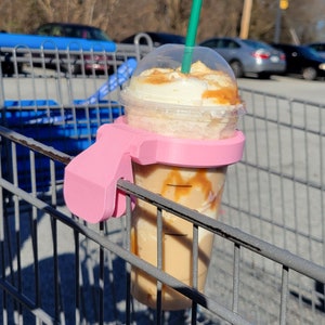 Cart Cup Holder for Coffee Cup Holder Gift for Her - Shopping Cart Cup Holder for Cart Drink Holder - Coffee Tumbler Holder Christmas Gift