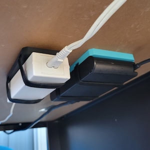Power Brick Holder for Power Brick Mount for Universal Power Supply Holder for Power Block Mount Under Desk Bracket for Cabinet Organizer