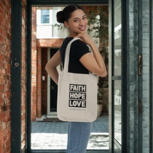 Tote Bag for Christian Bag with Scripture Shopping Bag for Christian Bible Verse Tote Bag