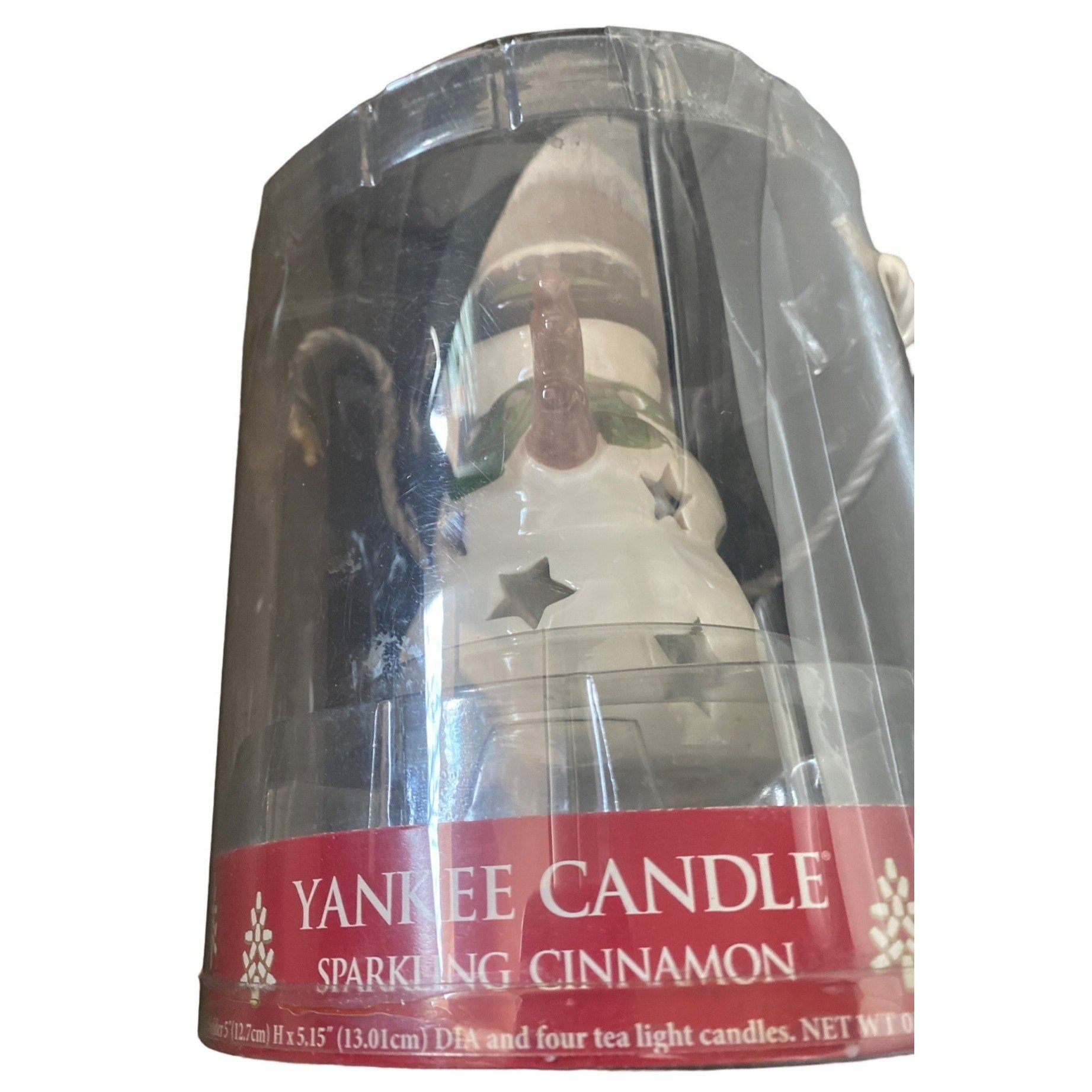 Yankee Candle Sparkling Cinnamon Snowman Luminary Tea Light Holder Etsy