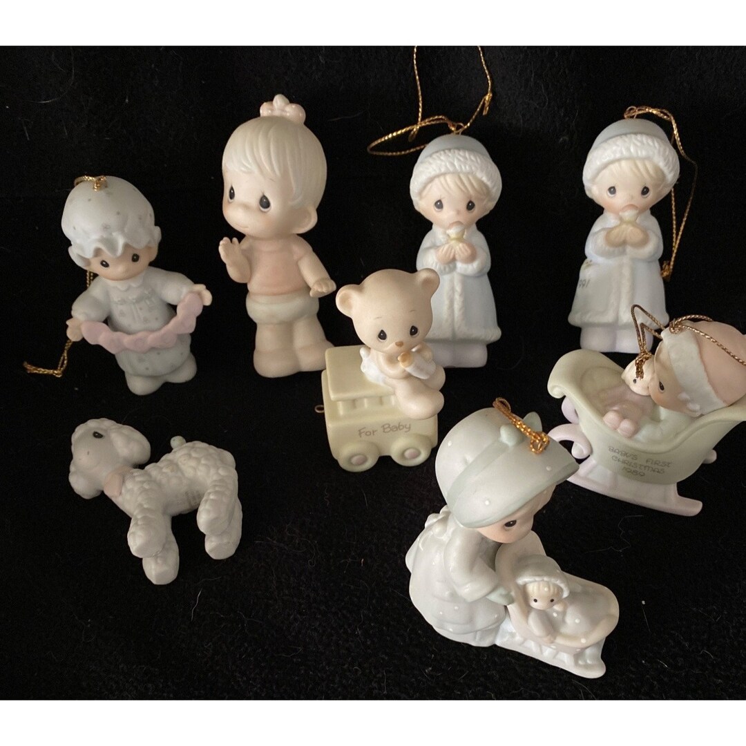 8 Precious Moments Enesco Ornaments Christmas 3 in Baby Samuel Etsy
