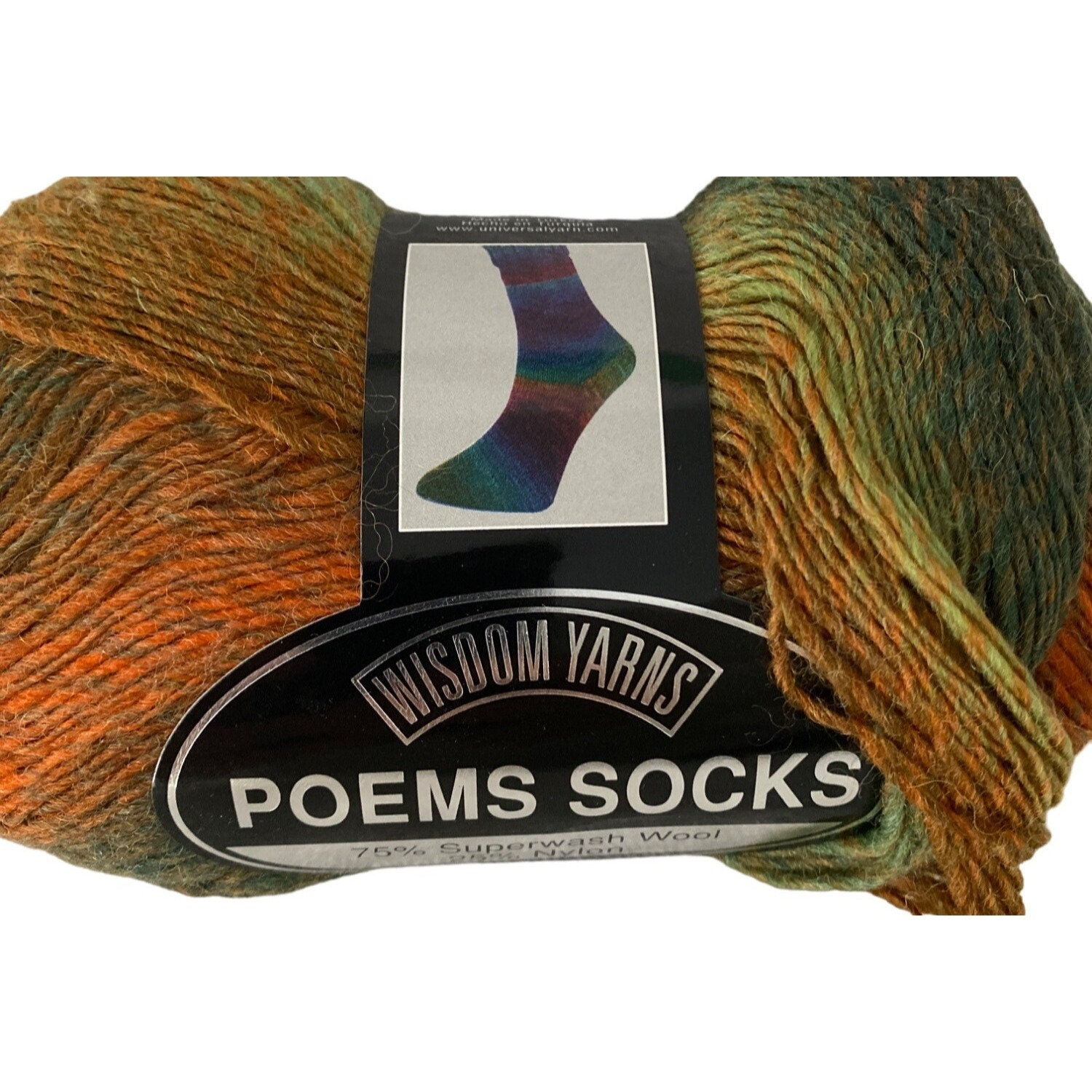 1 Skein Wisdom Yarns Poems Socks 75 Wool 25 Nylon Pumpkin Patch NEW Etsy