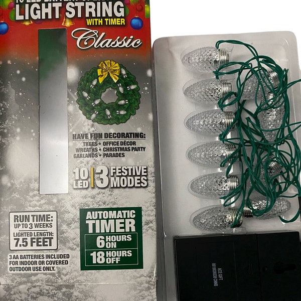 Christmas Wreath Battery Operated With Timer Etsy