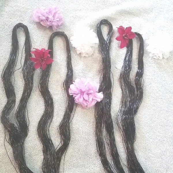 Rubber Hair thread/Natural Hair straightener/ Natural Hair Stretching/Rubber banding (4 pieces)