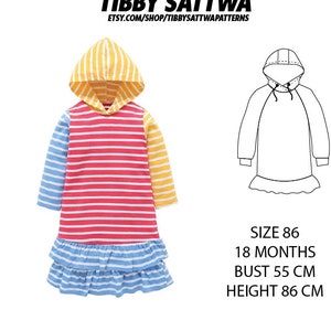 Baby Hoodie Sewing Pattern PDF,Sweatshirt sewing pattern PDF, easy sewing pattern, baby sewing patterns pdf, kids sewing pattern
