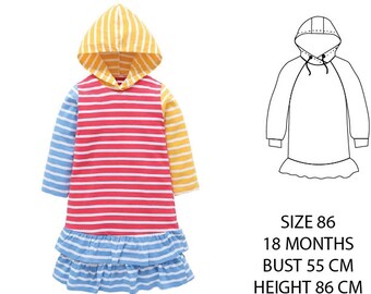 Baby Hoodie Sewing Pattern PDF,Sweatshirt sewing pattern PDF, easy sewing pattern, baby sewing patterns pdf, kids sewing pattern