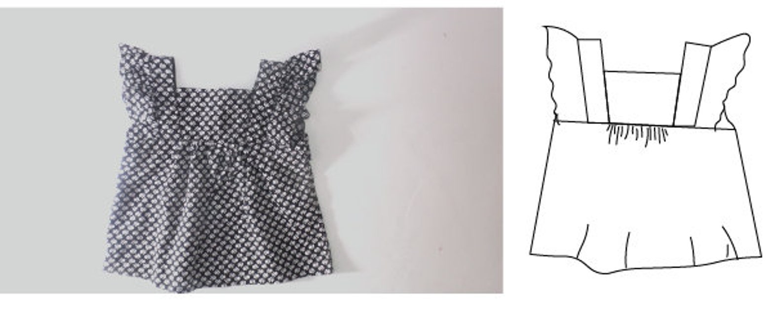Baby Top Pattern Pdf, Frill Sleeve Tunic Sewing Patterns, Girls Sewing ...