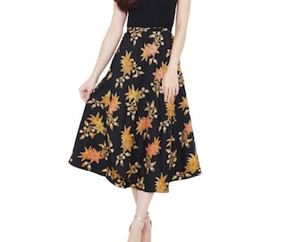 Batik Floral Wrap Skirt: Indonesian Boho Maxi Dress