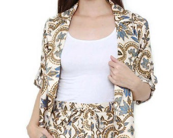 Batik Summer Cardigan Blazer: Lightweight Outer