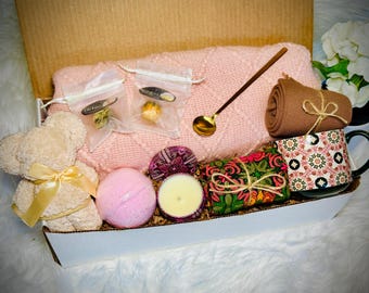 Curated Gift Box: Blanket, Mug, Socks, Candle & More