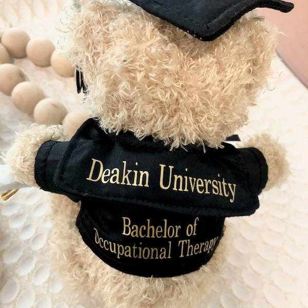 20cm Graduation Bear, University Graduate Gift, Student Gift, Class of 2024, Graduation Bear personalised, Graduation Gift