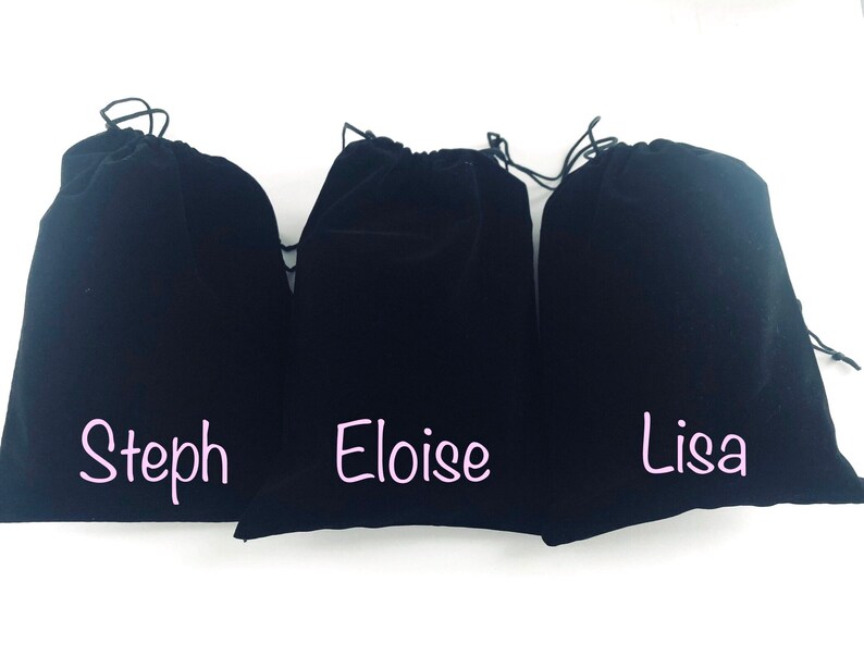 LARGE Black Velvet Bag Drawstring Bag Personalised Gift Bag Etsy