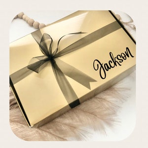 Personalised Gift Box, Black Gift box with name, Gift Packaging custom, Party Favour Box, Bridesmaid proposal box