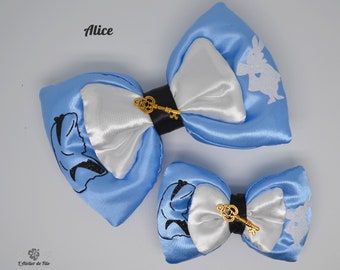 Baby Bow / Big Bow barrette knot, to put on hair or to clip on neutral ears, crocodile barrette, 2 different sizes