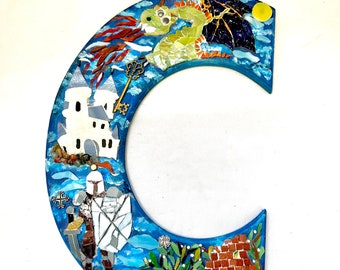 Custom Mosaic Letter Art: Personalized Mixed Media Wall Decor