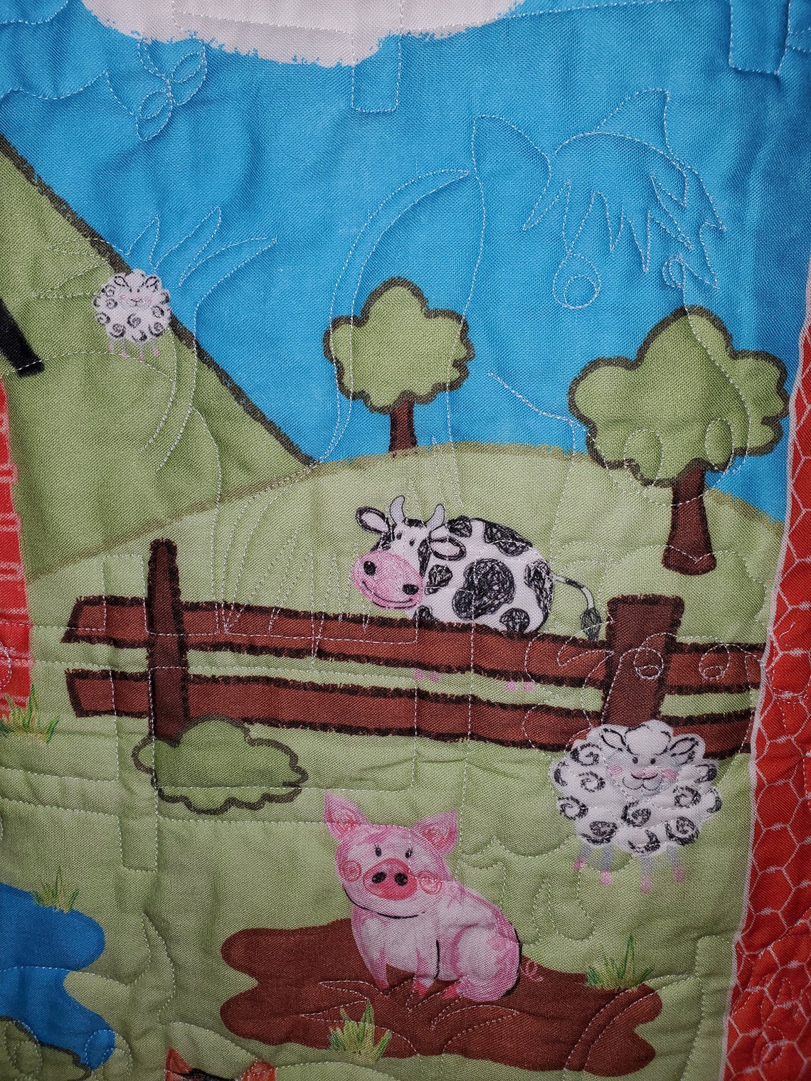 Coloring on the Farm Toddler Quilt Etsy
