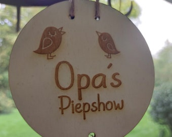 Oma Opa Papa Mama Piepshow Geschenk Holzschild Schild