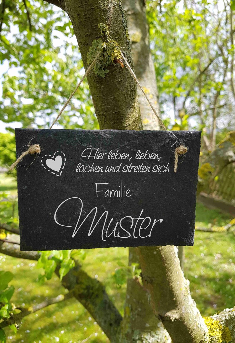 Namensschild Hier leben lieben lachen und streiten sich Etsy.de