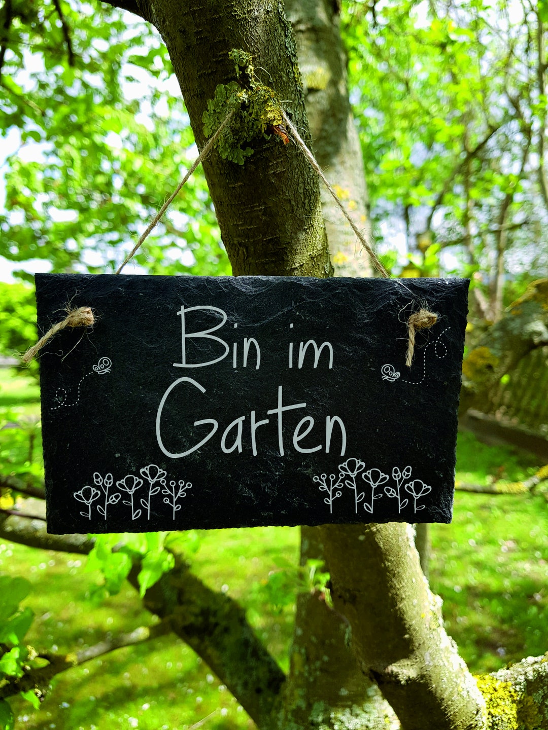 Bin Im Garten Schild Garten Schieferschild Schiefertafel Etsy Sweden