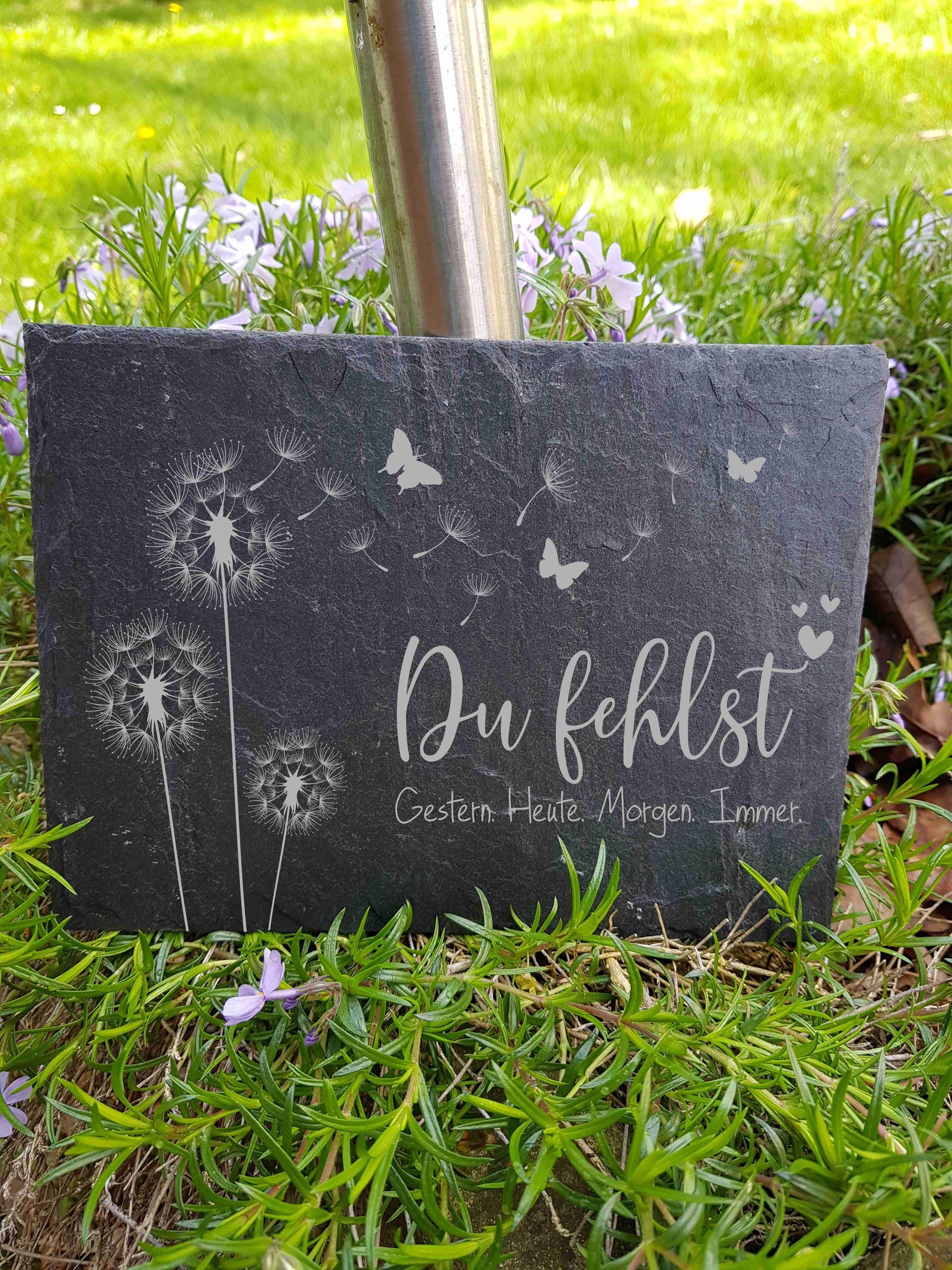 Gedenkkreuz & Herz-Grabmarker Aus Metall – Mit Aufschrift ‚Miss You Dad‘, 2 Stück, Für Friedhof & Garten