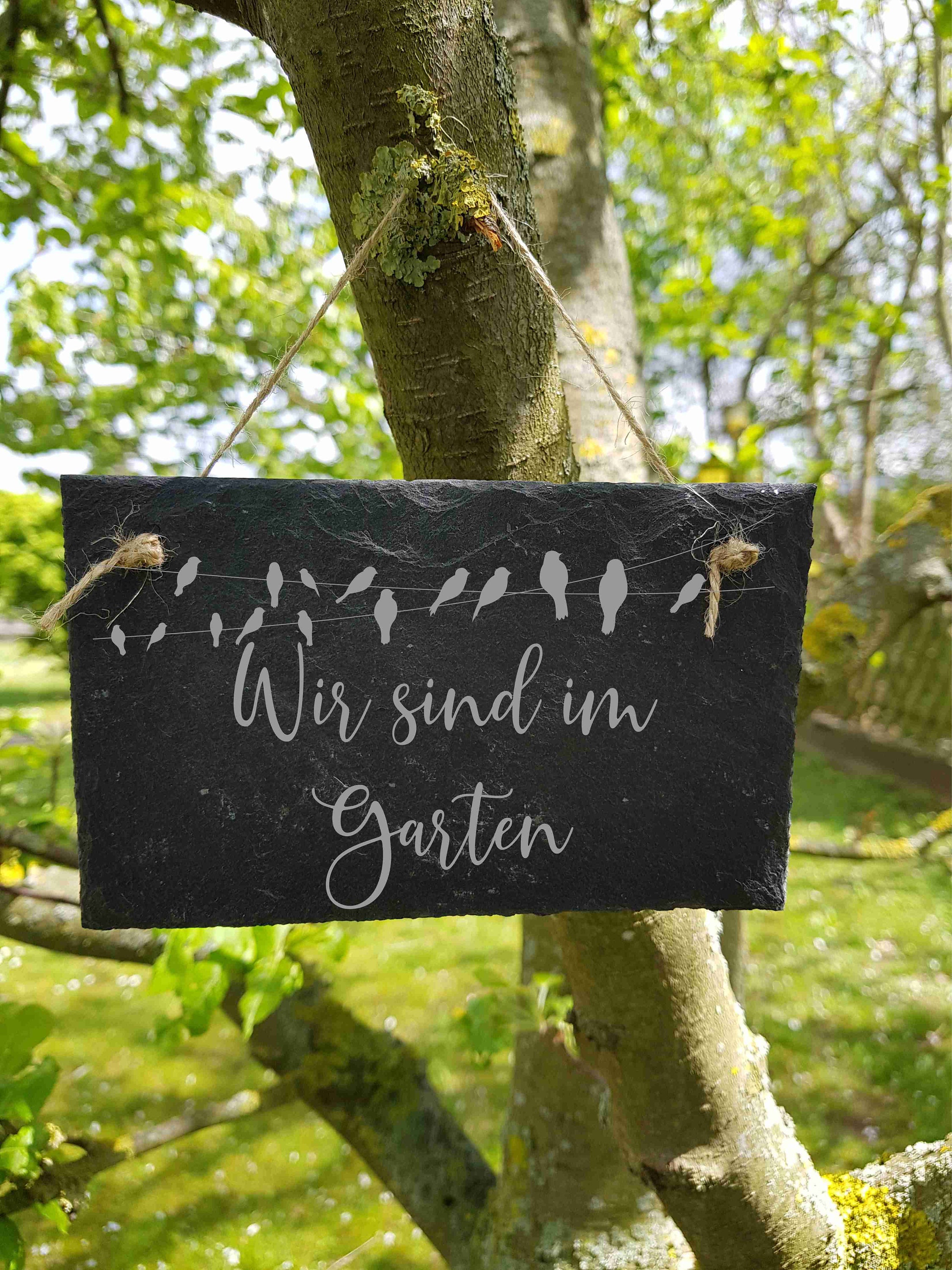ST 403 Individuelles Schild Wir sind im Garten Schild