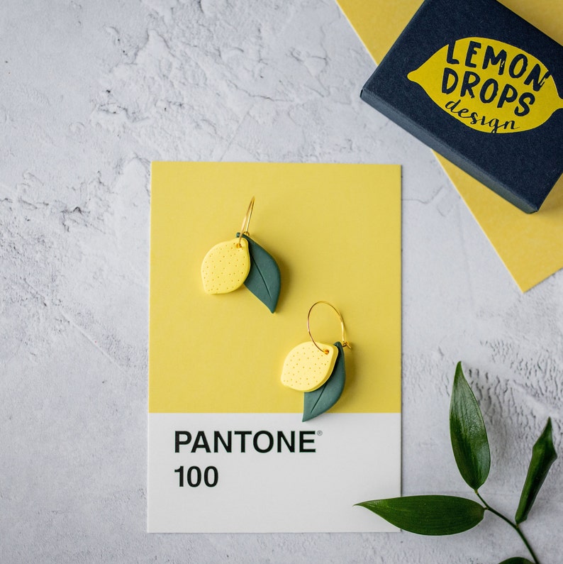 Lemon Hoop Earrings Etsy