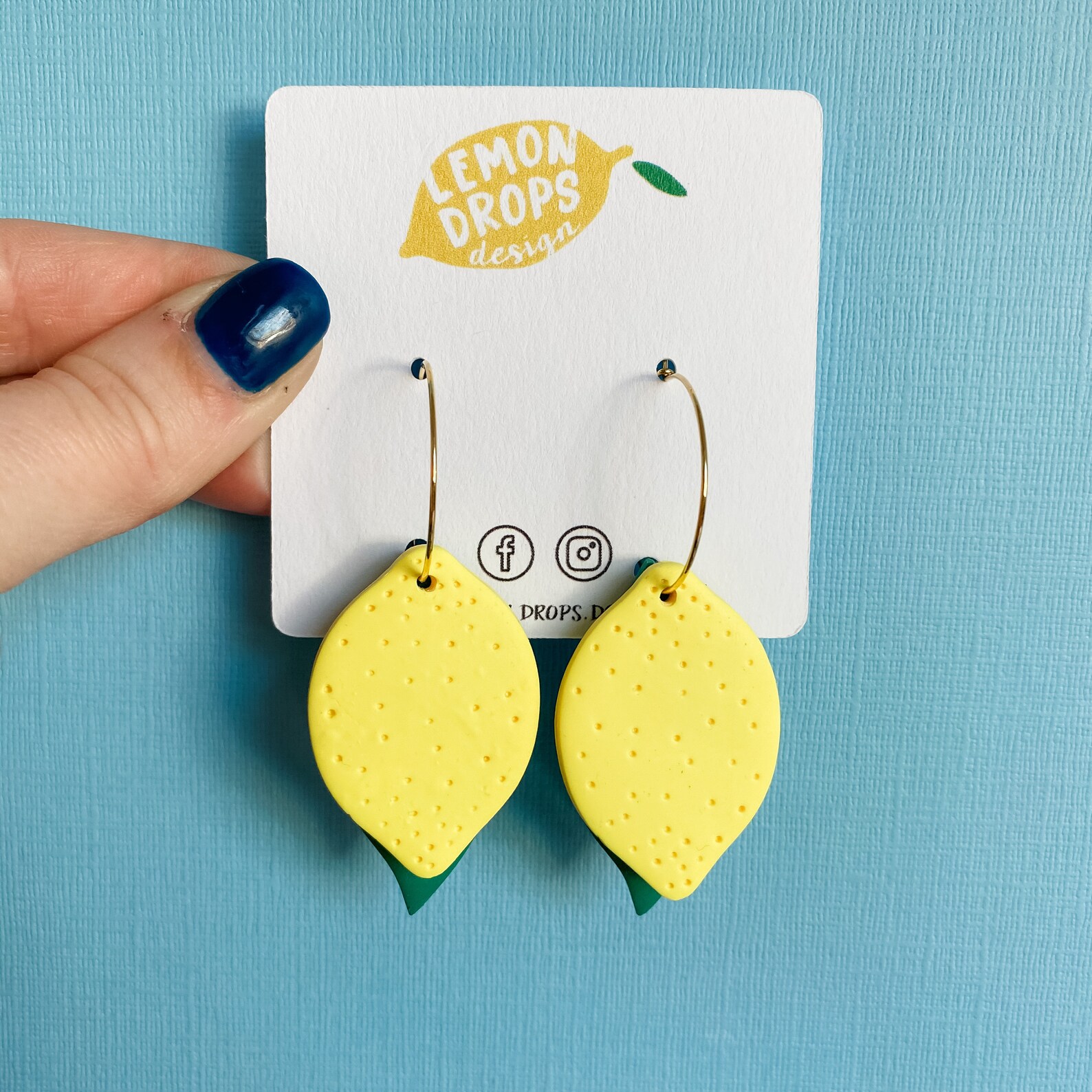 Large Lemon Hoop Earrings Etsy