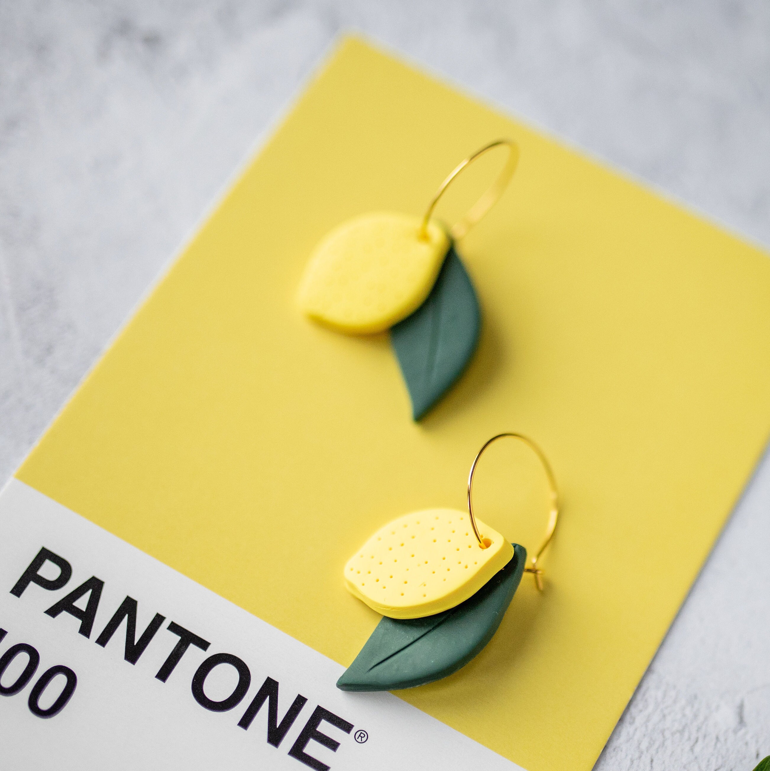 Lemon Hoop Earrings Etsy