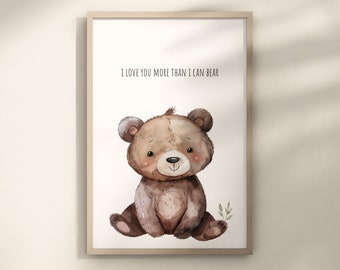 Teddy Bear Watercolor Nursery Art Prints, Baby Shower Gift, Nursery Wall Art, Nursery Decor, Baby Room Idea, Nursery sleep quote print, 141