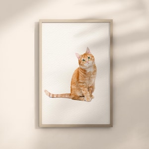 Custom Watercolor Cat Portrait, Pet Memorial, Cat Loss Gift, Cat Lover Gift, Pet Painting
