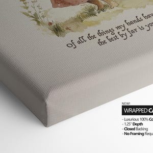 May include: Wrapped canvas art print with the text "of all the things my hands have held, the best by far is you." The canvas is made of luxurious 100% cotton and has a 1.25" depth. The artwork features a watercolor illustration.