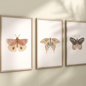 Set of 3 Butterfly Nursery Art Prints